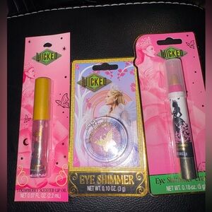 Wicked Eye Shimmer and Lip Gloss Set - Pink and Gold